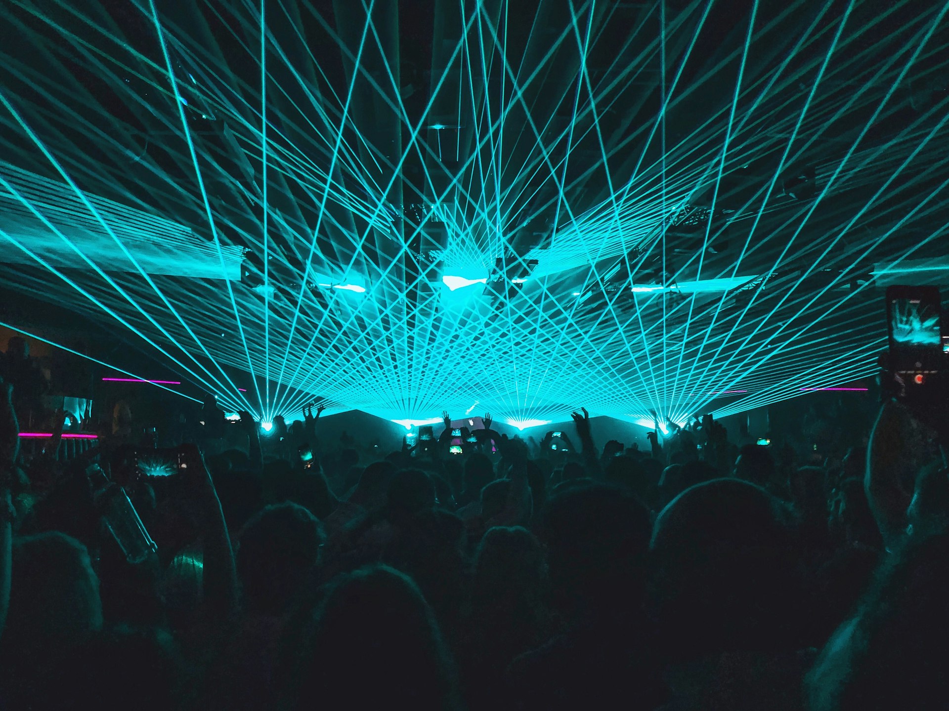 teal strobe lights